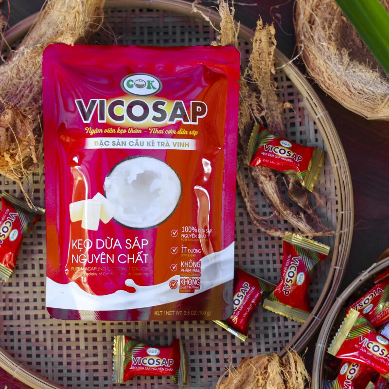 Kẹo Dừa Sáp Vicosap Vị Nguyên Chất [Túi 100g]