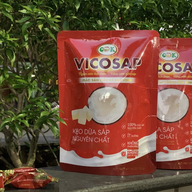 Kẹo Dừa Sáp Vicosap Vị Nguyên Chất [Túi 100g]